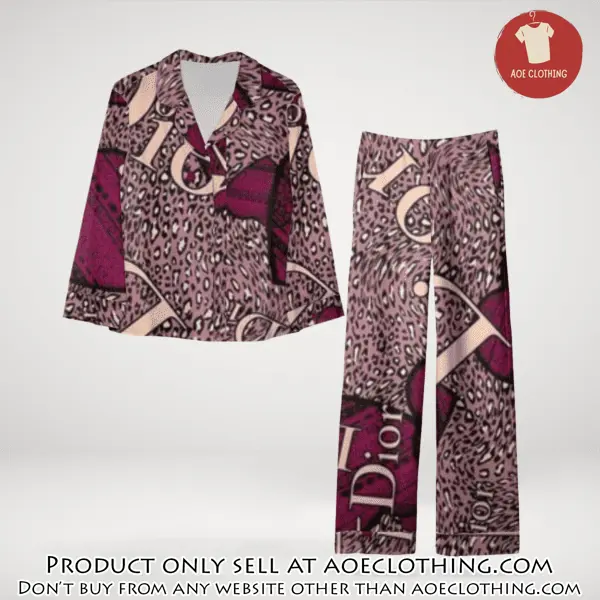 Trending luxury dior satin pajama set pjs1045 aoe2606559